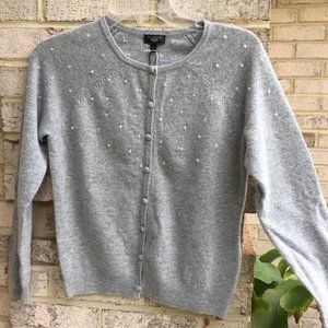 Talbots Wool Blend Sequin Upper Cardigan